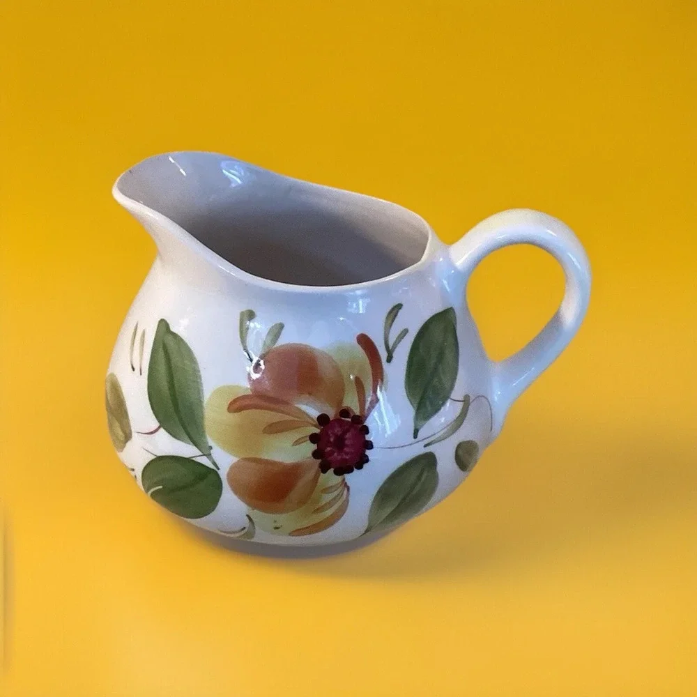 Vintage Hand Painted Water Gravy Pitcher Portugal‎ Decorative Collectible